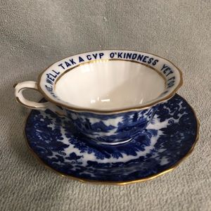 Wedgwood Flow Blue Auld Lang Syne Teacup & Saucer